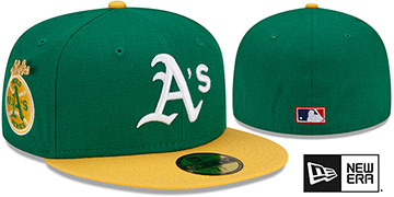 Athletics 1973 'LOGO-HISTORY' Green-Gold Fitted Hat by New Era