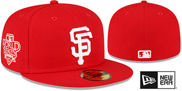 Giants 2010 'WS SIDE-PATCH UP' Red-White Fitted Hat by New Era