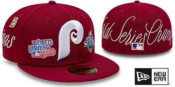 Phillies 'HISTORIC CHAMPIONS' Burgundy Fitted Hat by New Era