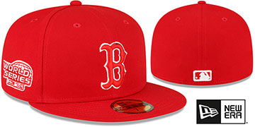 Red Sox 2004 'WS SIDE-PATCH UP' Red-White Fitted Hat by New Era