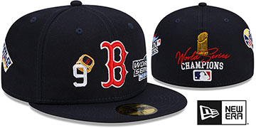 Red Sox 'RINGS-N-CHAMPIONS' Navy Fitted Hat by New Era
