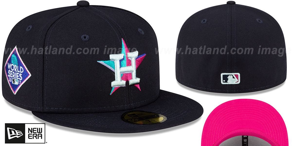 Astros 2017 WS 'POLAR LIGHTS' Navy-Pink Fitted Hat by New Era