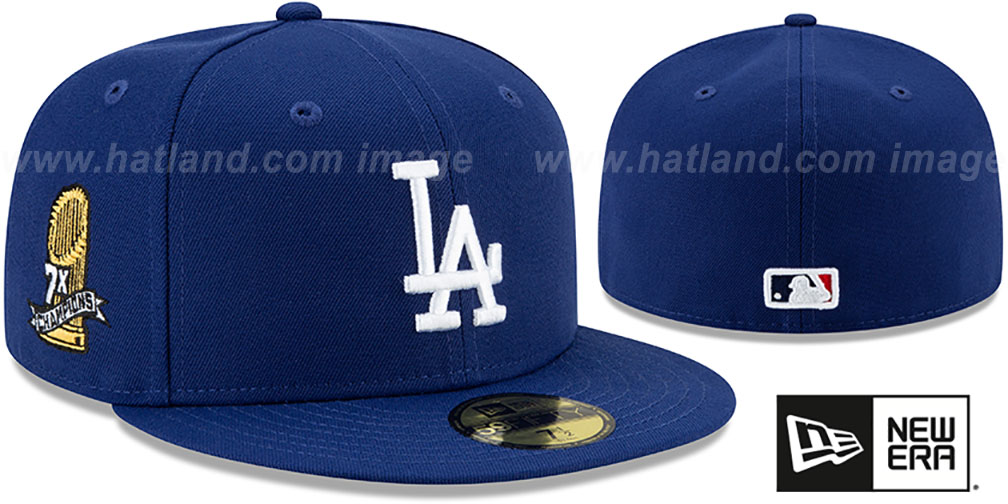 Dodgers '7X WORLD SERIES' CHAMPIONS Royal Fitted Hat by New Era