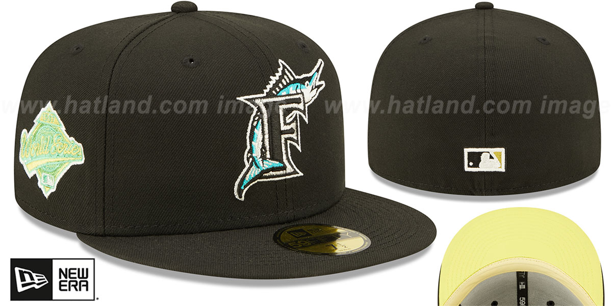 Marlins 1997 WS 'CITRUS POP' Black-Yellow Fitted Hat by New Era