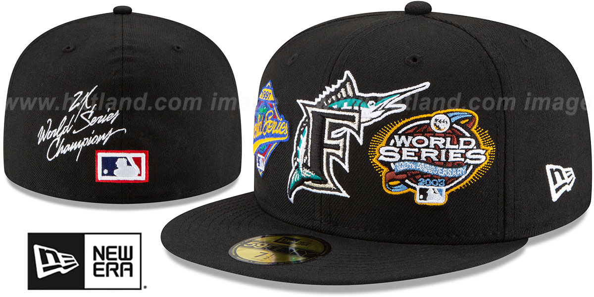 Marlins 'WORLD SERIES CHAMPS ELEMENTS' Black Fitted Hat by New Era