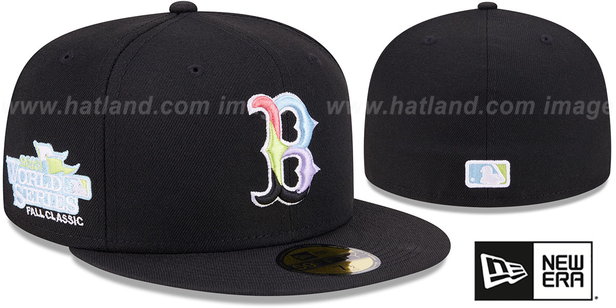 Red Sox 'COLOR PACK SIDE-PATCH' Black Fitted Hat by New Era