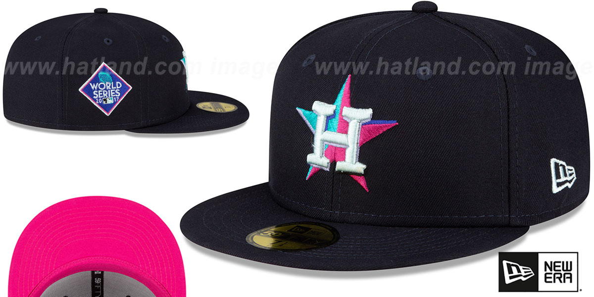 Astros 2017 WS 'POLAR LIGHTS' Navy-Pink Fitted Hat by New Era