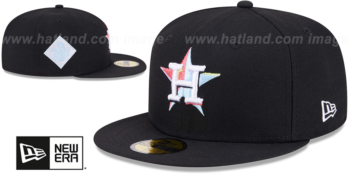 Astros 'COLOR PACK SIDE-PATCH' Black Fitted Hat by New Era