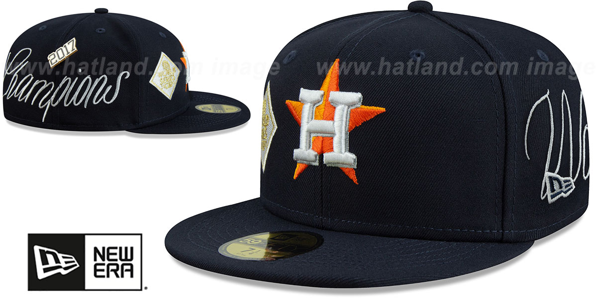 Astros 'HISTORIC CHAMPIONS' Navy Fitted Hat by New Era