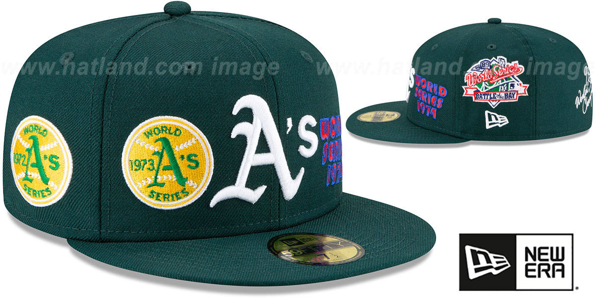 Athletics 'WORLD SERIES CHAMPS ELEMENTS' Green Fitted Hat by New Era