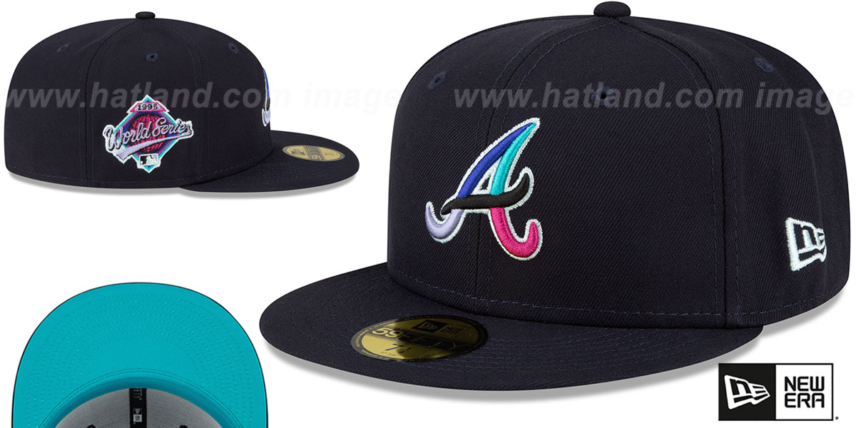 Braves 1995 WS 'POLAR LIGHTS' Navy-Teal Fitted Hat by New Era