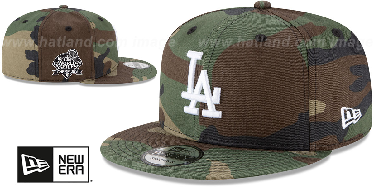 Dodgers '2024 WORLD SERIES' CHAMPIONS SNAPBACK Army Camo Hat by New Era