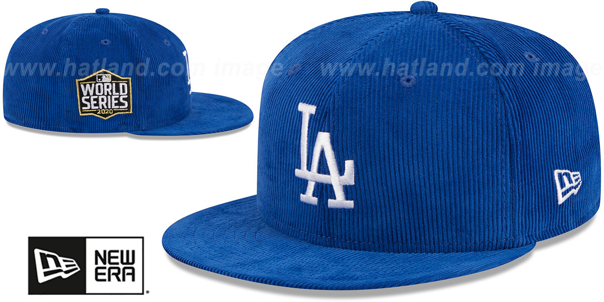 Dodgers 'OLD SCHOOL CORDUROY SIDE-PATCH' Royal Fitted Hat by New Era