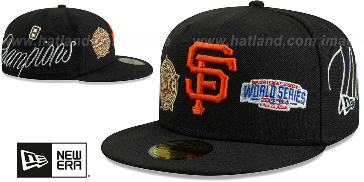 Giants 'HISTORIC CHAMPIONS' Black Fitted Hat by New Era