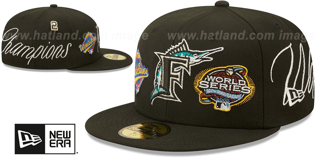 Marlins 'HISTORIC CHAMPIONS' Black Fitted Hat by New Era