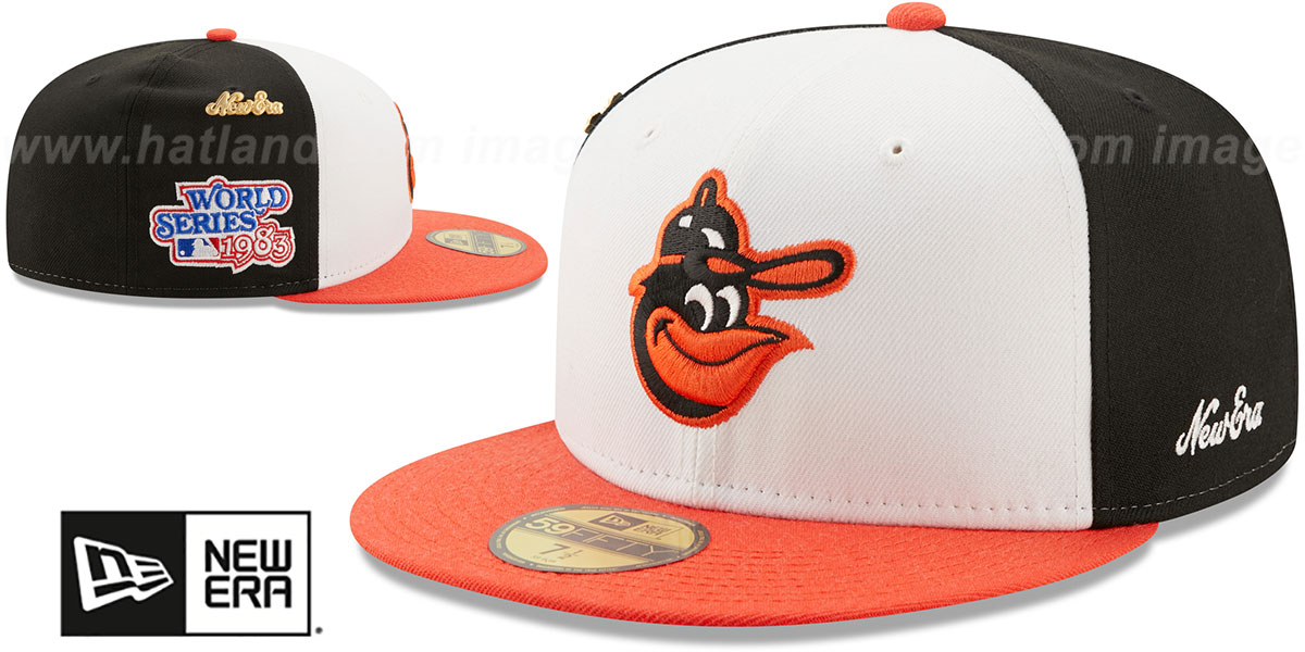 Orioles 1983 'LOGO-HISTORY' White-Black-Orange Fitted Hat by New Era