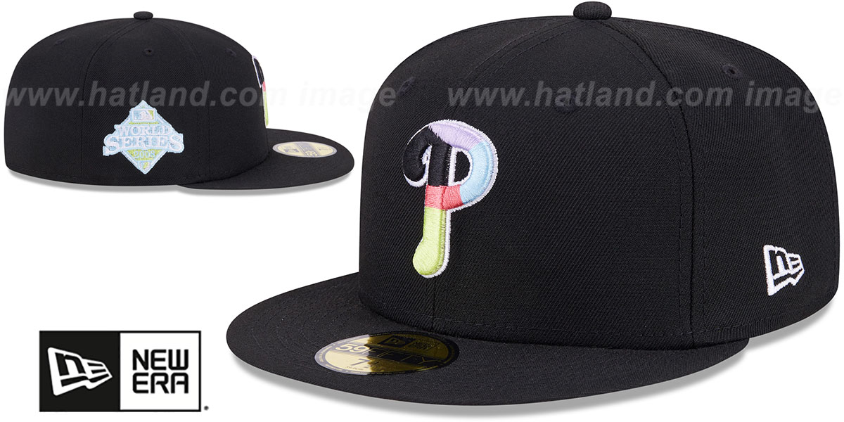 Phillies 'COLOR PACK SIDE-PATCH' Black Fitted Hat by New Era