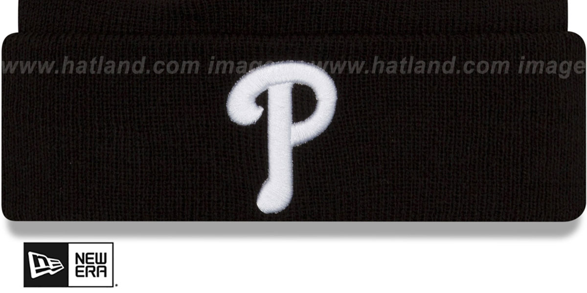 Phillies 'WORLD SERIES ELEMENTS' Black Knit Beanie Hat by New Era