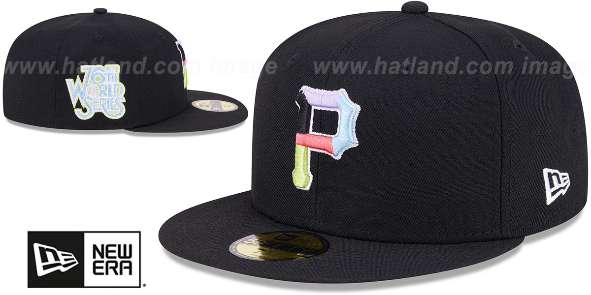 Pirates 'COLOR PACK SIDE-PATCH' Black Fitted Hat by New Era
