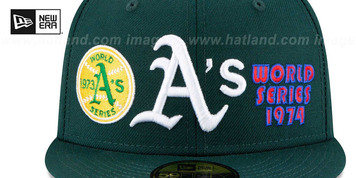 Athletics 'WORLD SERIES CHAMPS ELEMENTS' Green Fitted Hat by New Era