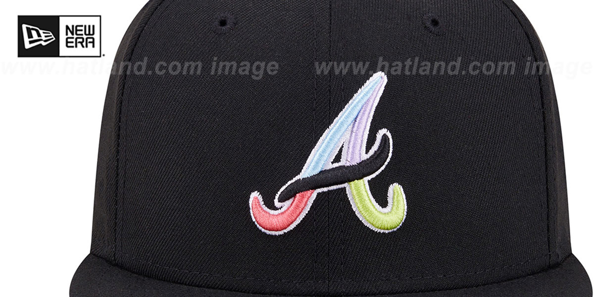 Braves 'COLOR PACK SIDE-PATCH' Black Fitted Hat by New Era