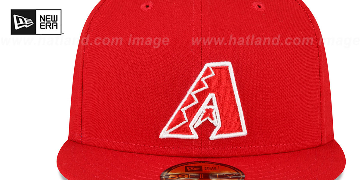 Diamondbacks 2001 'WS SIDE-PATCH UP' Red-White Fitted Hat by New Era