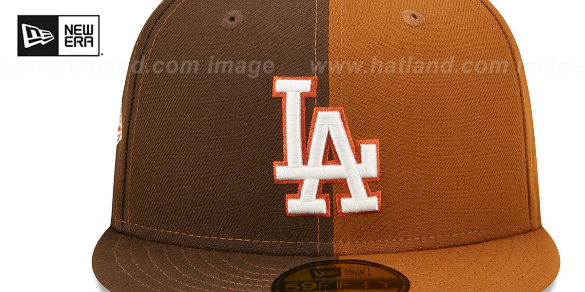 Dodgers 1988 'SPLIT SIDE-PATCH' Brown-Wheat Fitted Hat by New Era