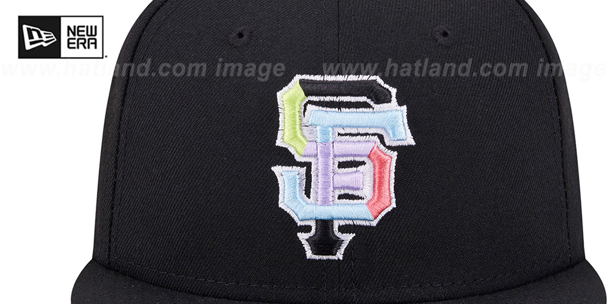Giants 'COLOR PACK SIDE-PATCH' Black Fitted Hat by New Era