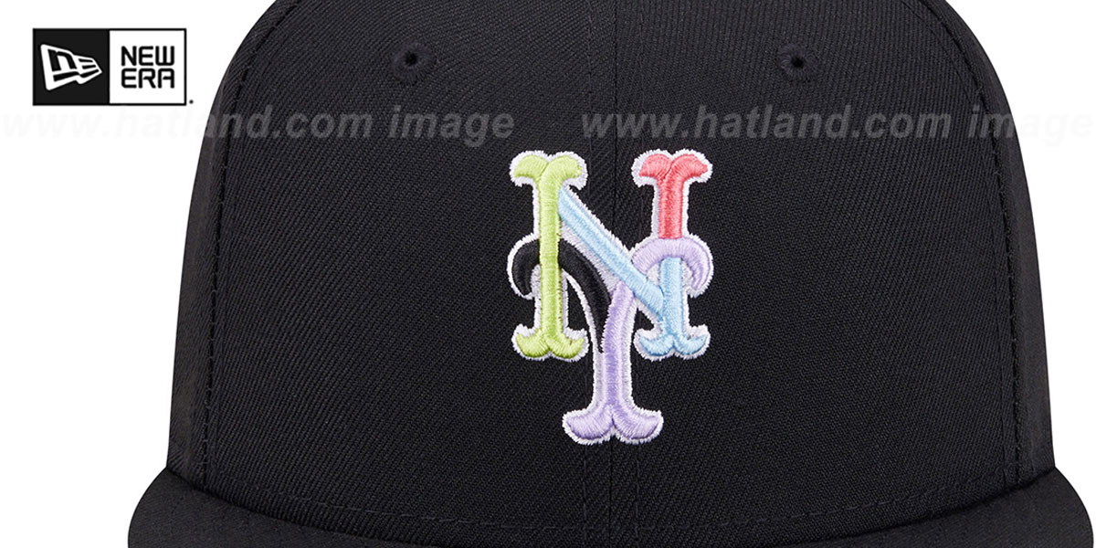Mets 'COLOR PACK SIDE-PATCH' Black Fitted Hat by New Era