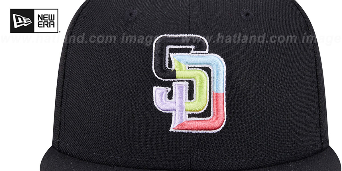 Padres 'COLOR PACK SIDE-PATCH' Black Fitted Hat by New Era