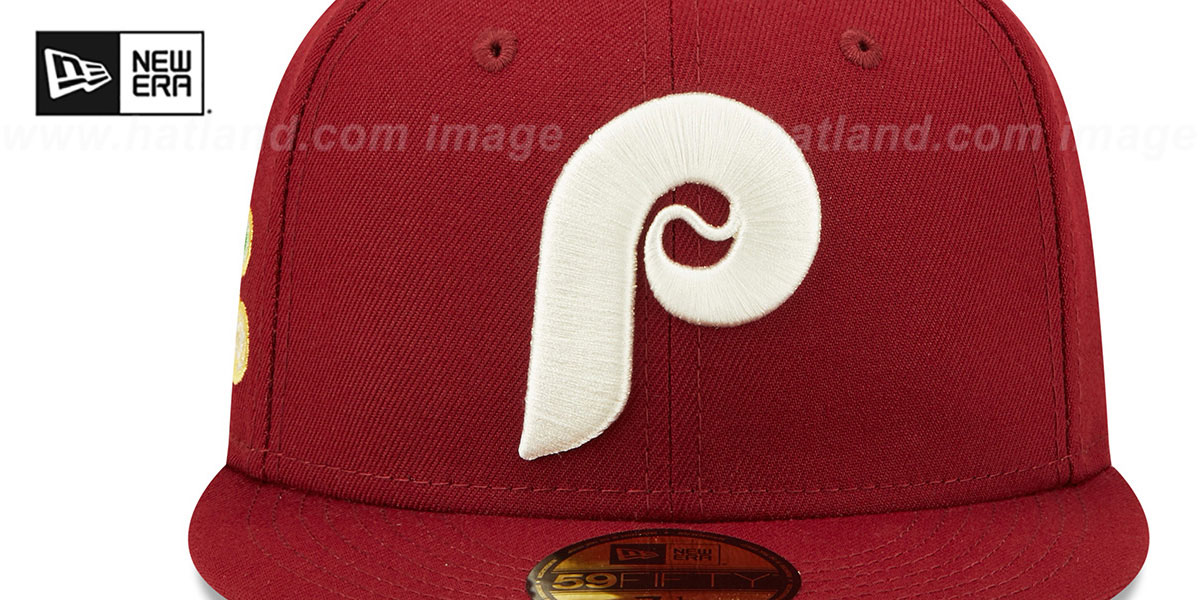Phillies 1980 WS 'CITRUS POP' Burgundy-Green Fitted Hat by New Era