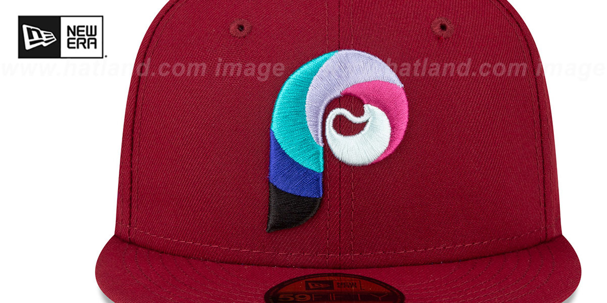 Phillies 1980 WS 'POLAR LIGHTS' Burgundy-Lavender Fitted Hat by New Era