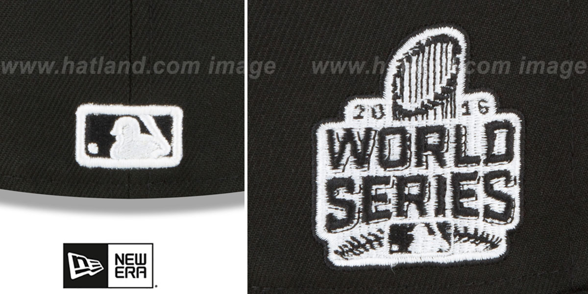 Cubs 2016 'WORLD SERIES SIDE-PATCH UP' Black-White Fitted Hat by New Era