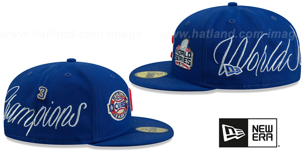 Cubs 'HISTORIC CHAMPIONS' Royal Fitted Hat by New Era