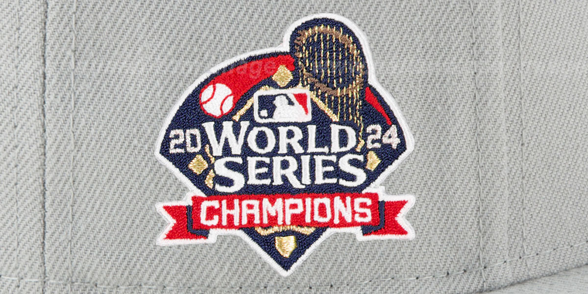 Dodgers '2024 WORLD SERIES' CHAMPIONS Grey-White Fitted Hat by New Era