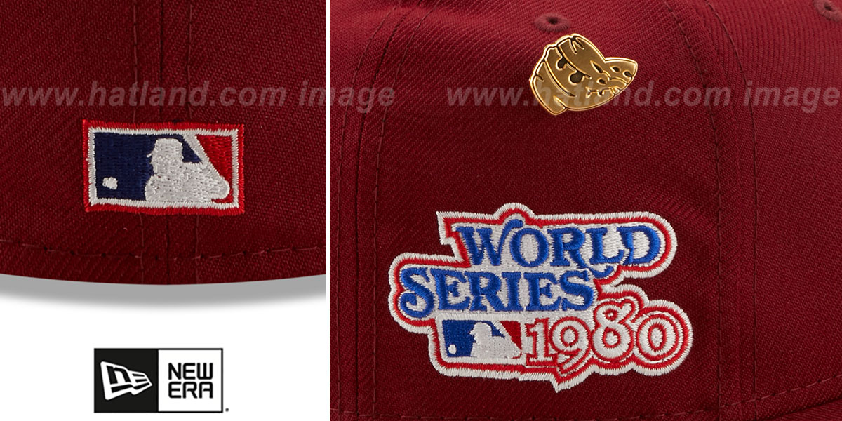 Phillies 1980 'LOGO-HISTORY' Burgundy Fitted Hat by New Era