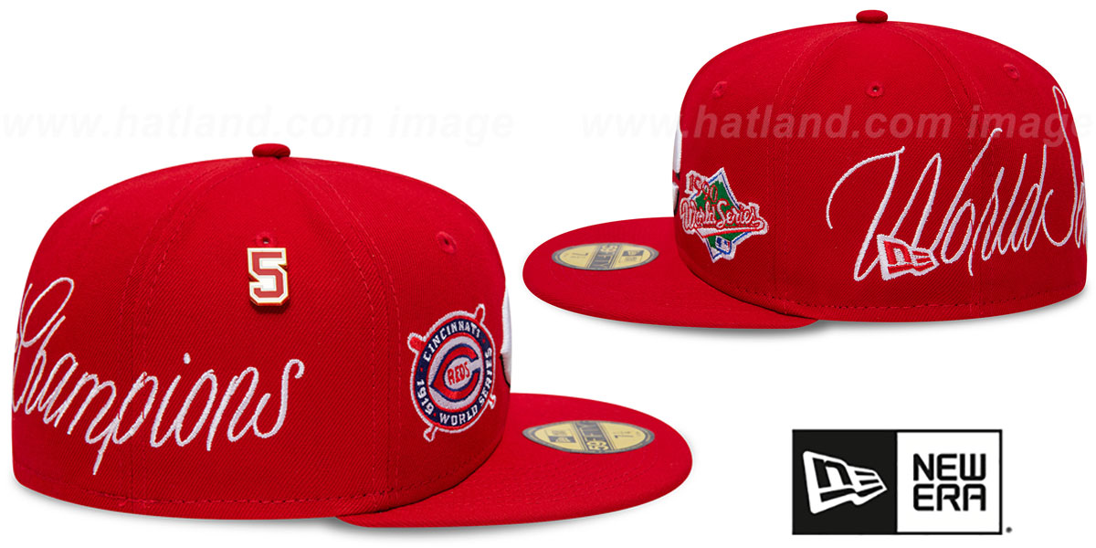 Reds 'HISTORIC CHAMPIONS' Red Fitted Hat by New Era