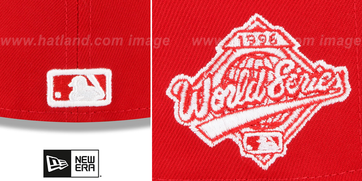 Yankees 1996 'WS SIDE-PATCH UP' Red-White Fitted Hat by New Era