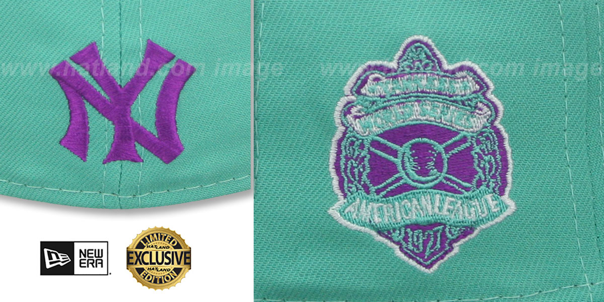 Yankees 'MURDERERS ROW' PATCH-BOTTOM Mint-Purple Fitted Hat by New Era